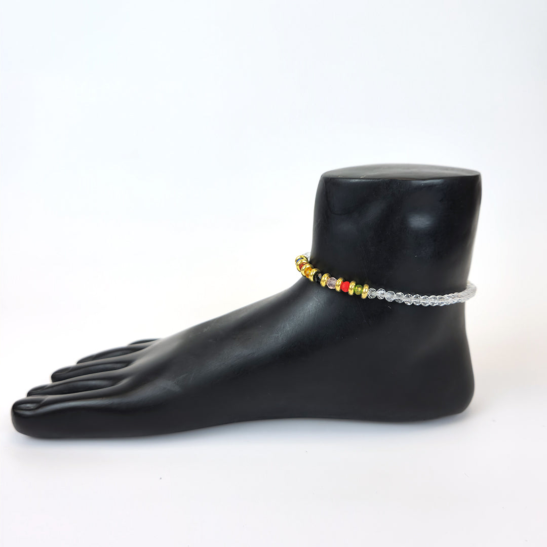 Crystal Rainbow Beaded Anklet