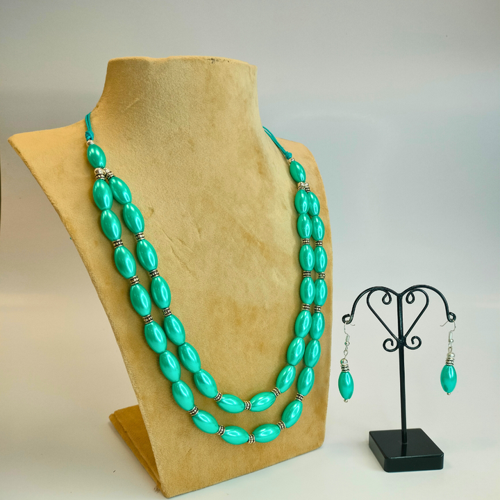 Trendy Ovel Shape Bead Necklace