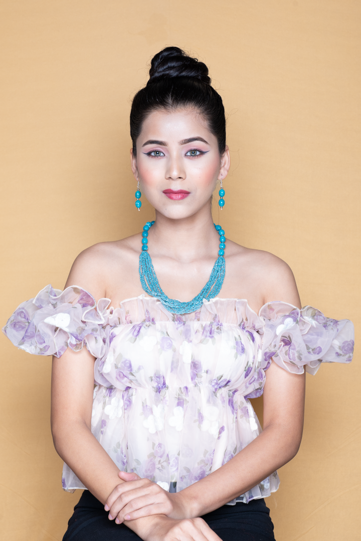 Turquoise Multi-Strand Beaded Necklace Set
