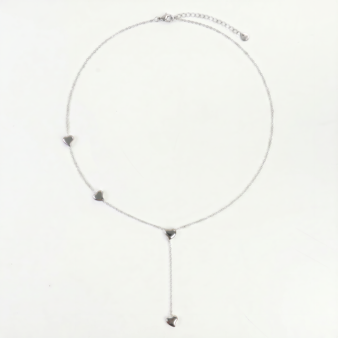 Fluid Arch Bar Necklace – Silver Plated 316L Stainless Steel