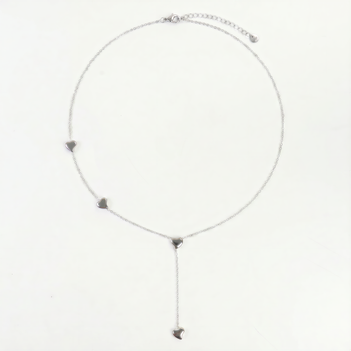 Fluid Arch Bar Necklace – Silver Plated 316L Stainless Steel