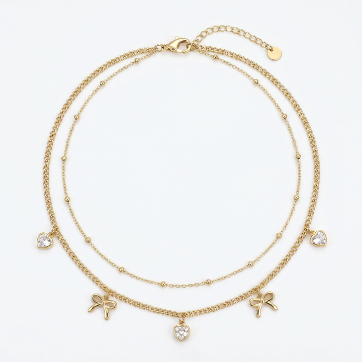 Botanical Bloom Station Necklace – 18k Gold Plated Waterproof Stainless Steel