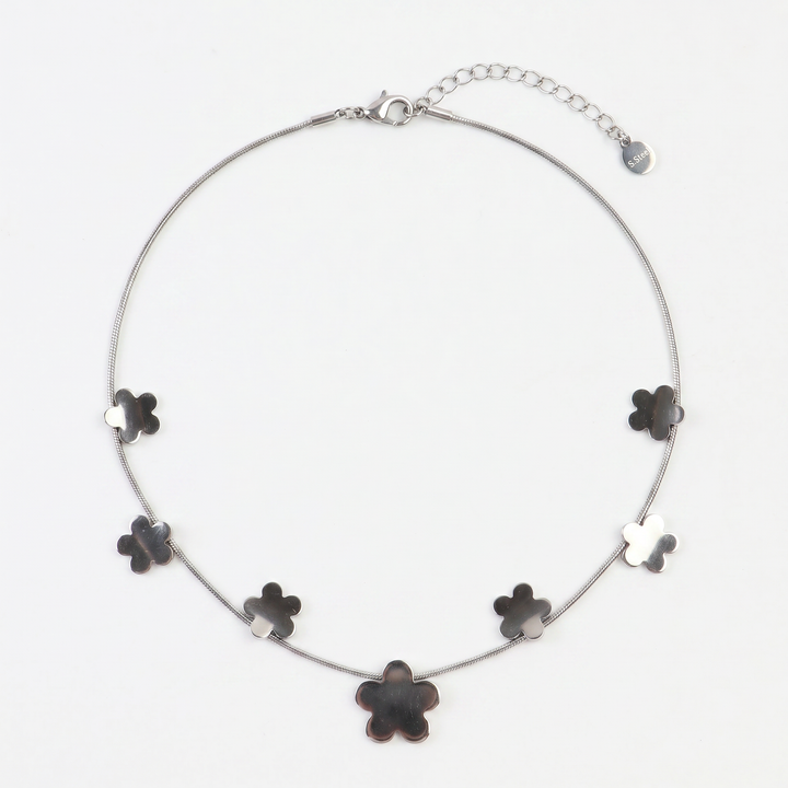 Sculpted Flora Link  Stainless steel Necklace