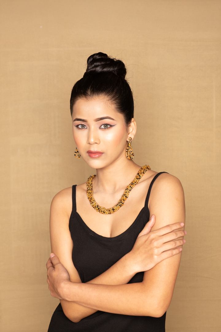 Golden Dusk Multi-Strand Beaded Necklace Set