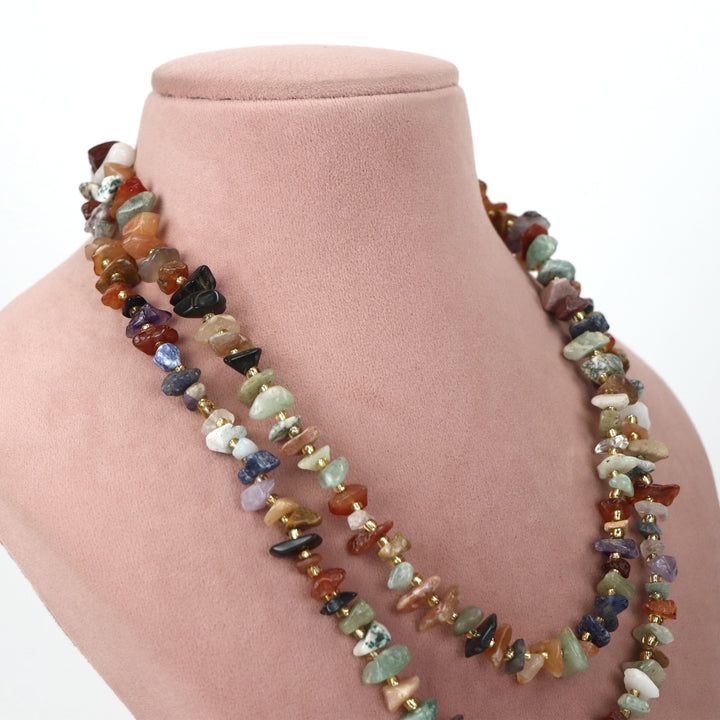 De lemon Celebrate Natural Beauty with the Mixed Stone Chip Double-Strand Set