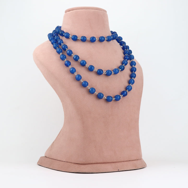 Lapis Blue Lampwork Beaded Necklace and Earring Set