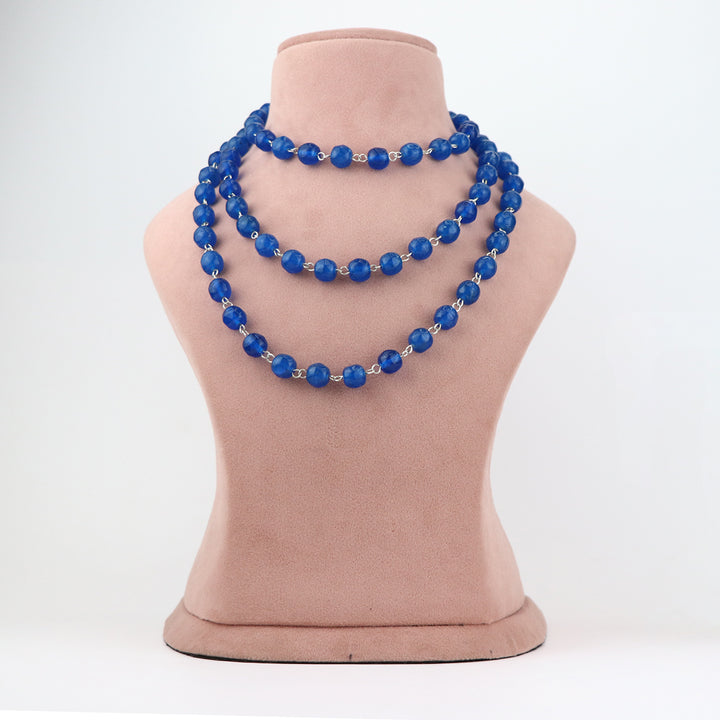 Lapis Blue Lampwork Beaded Necklace and Earring Set