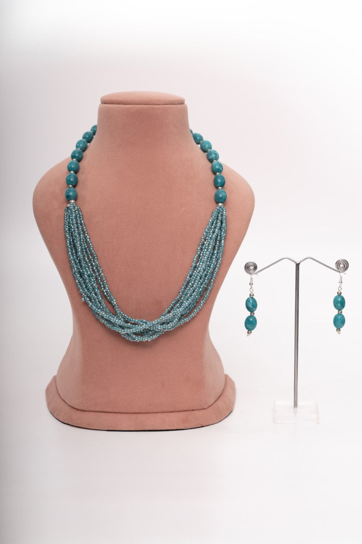 Turquoise Multi-Strand Beaded Necklace Set