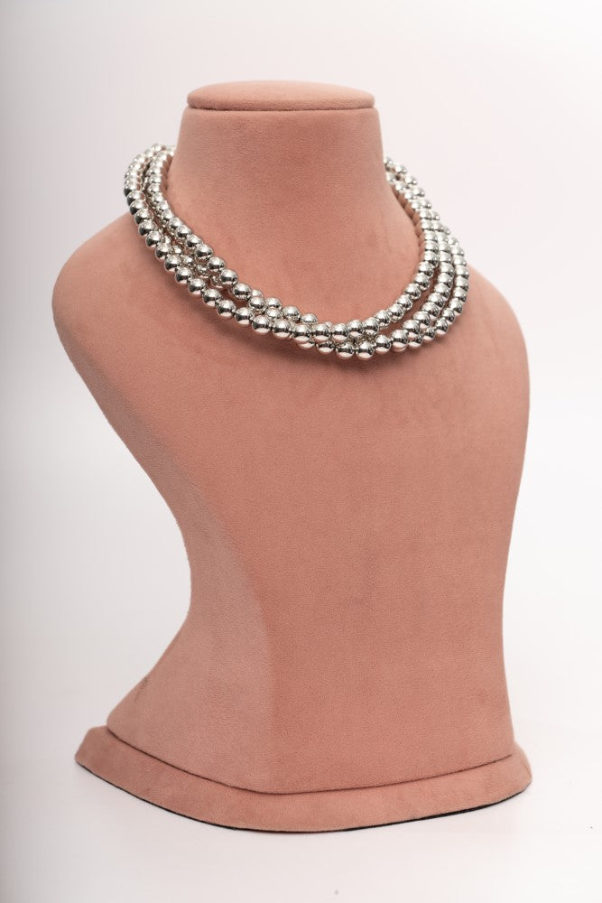 Silver Sphere Symphony Necklace