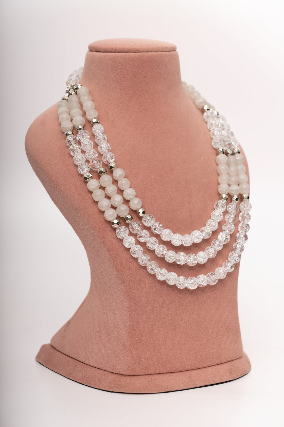 Elegant Glass and crackled beads Necklace Set