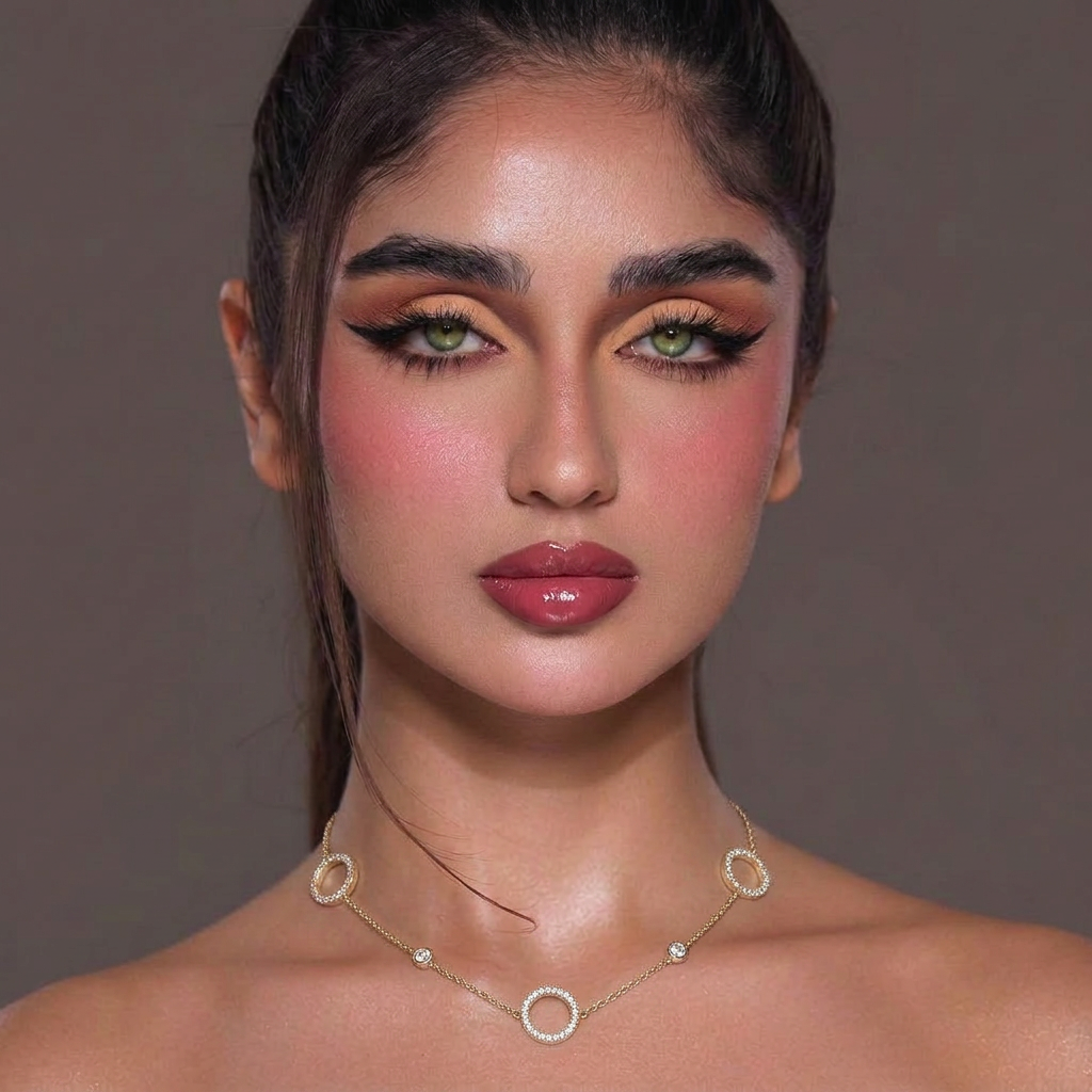 Halo Sparkle Station Necklace – 18k Gold Plated Waterproof Stainless Steel