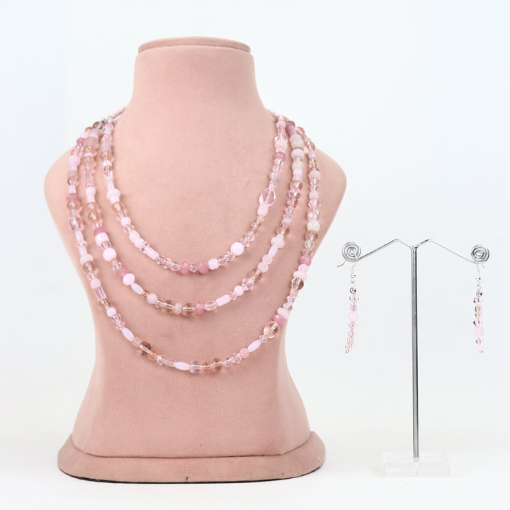De lemon Rose Blush Triple-Strand Beaded Set