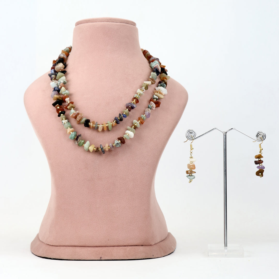 De lemon Celebrate Natural Beauty with the Mixed Stone Chip Double-Strand Set
