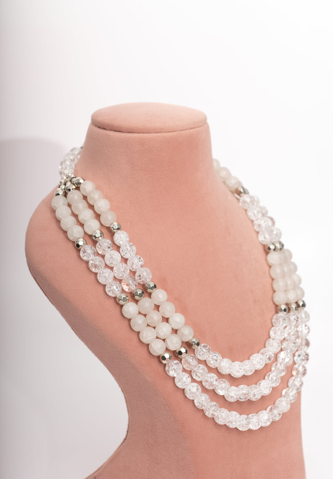 Elegant Glass and crackled beads Necklace Set