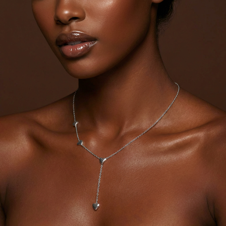 Fluid Arch Bar Necklace – Silver Plated 316L Stainless Steel