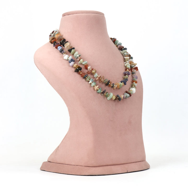 De lemon Celebrate Natural Beauty with the Mixed Stone Chip Double-Strand Set