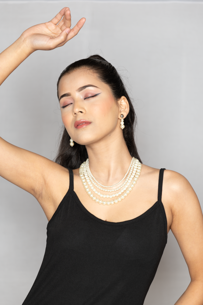 Elegant Multi-Layered Pearl Necklace Set