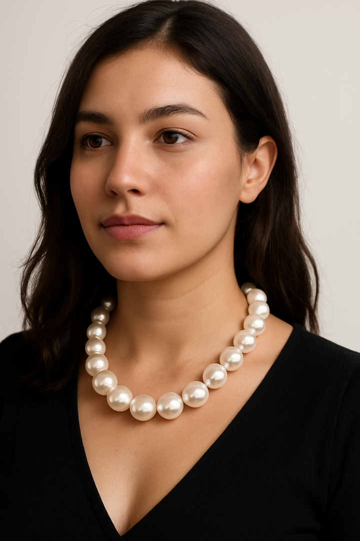 classic pearl choker necklace.