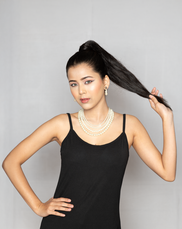 Elegant Multi-Layered Pearl Necklace Set