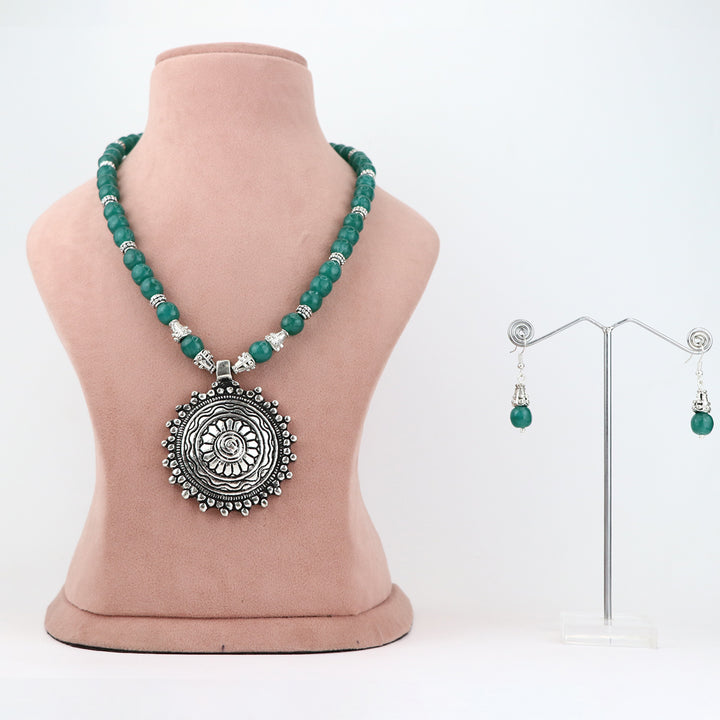 Oxidized Silver Pendant Necklace