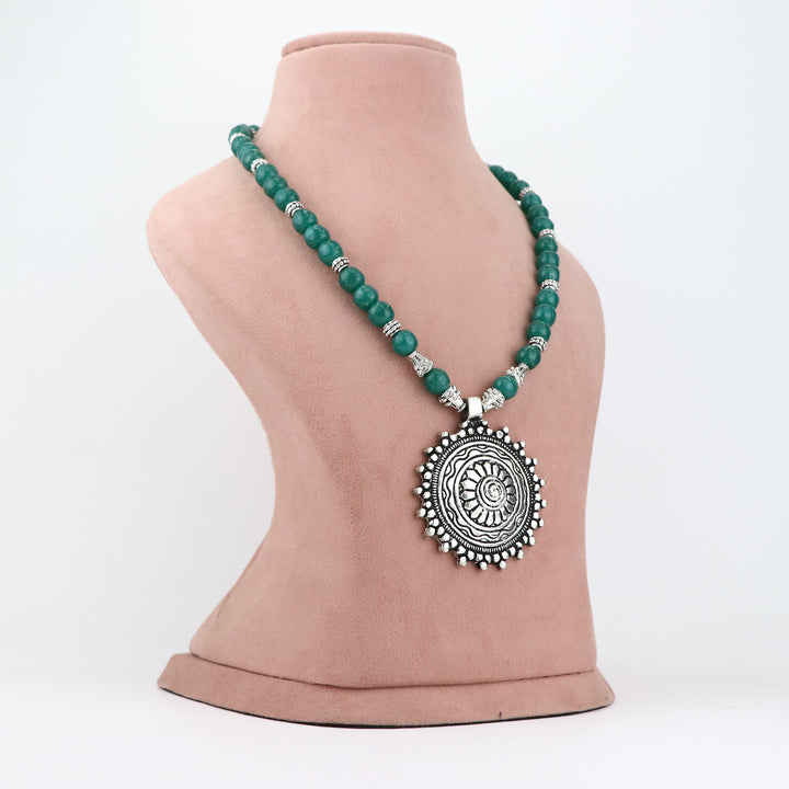 Oxidized Silver Pendant Necklace