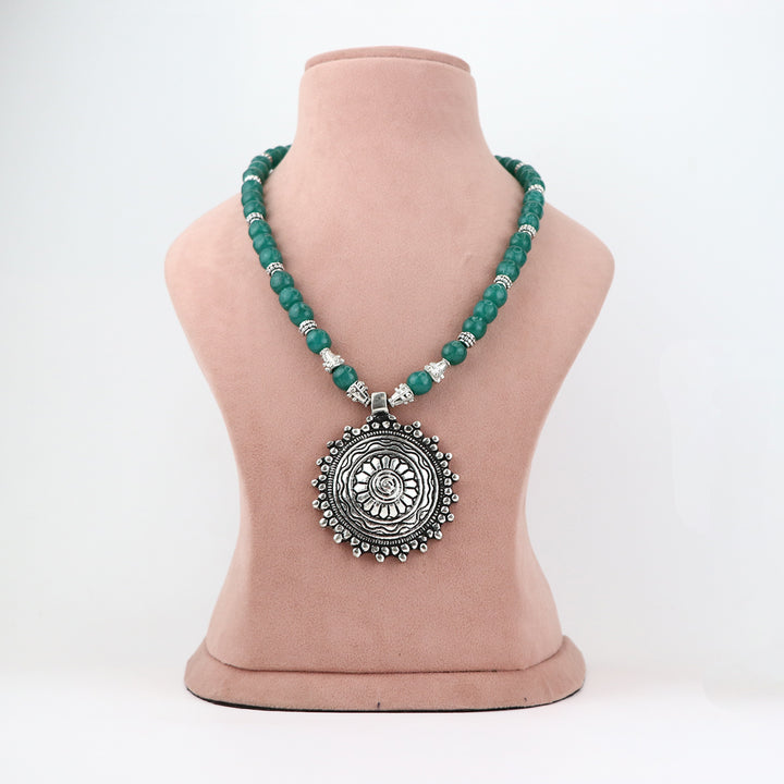 Oxidized Silver Pendant Necklace