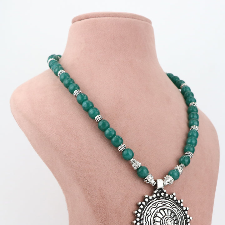 Oxidized Silver Pendant Necklace