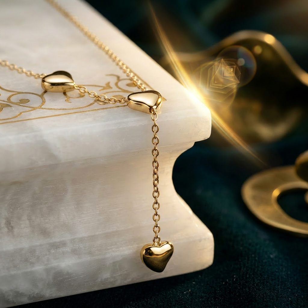 Fluid Arch Bar Necklace – 18k Gold Plated 316L Stainless Steel