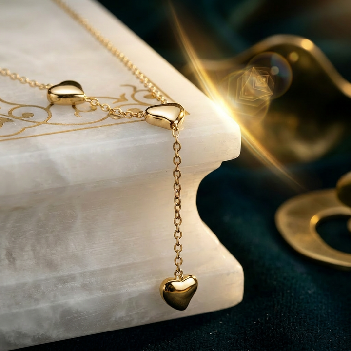 Fluid Arch Bar Necklace – 18k Gold Plated 316L Stainless Steel