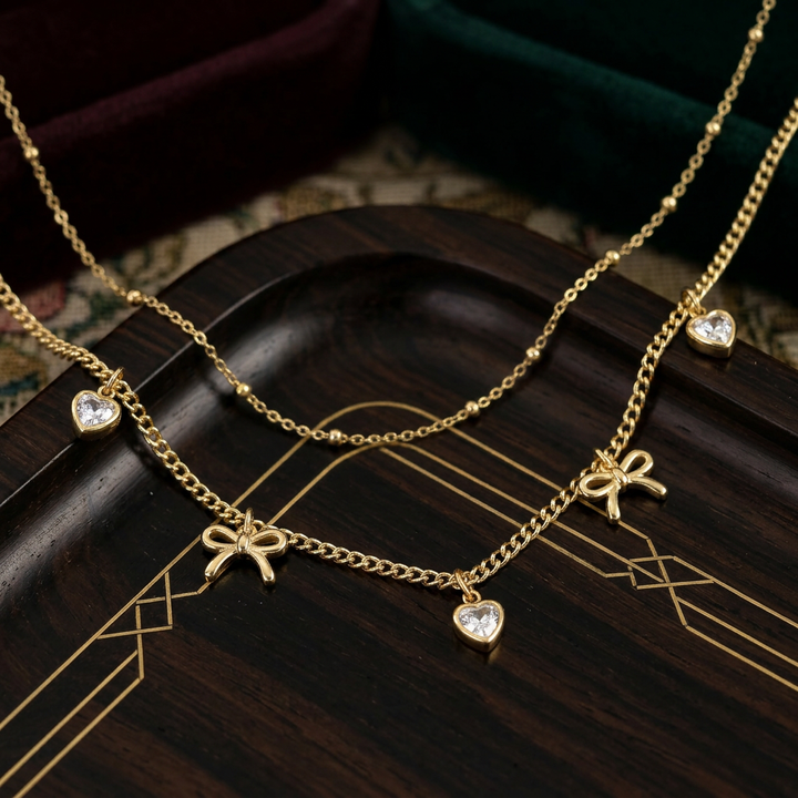 Botanical Bloom Station Necklace – 18k Gold Plated Waterproof Stainless Steel