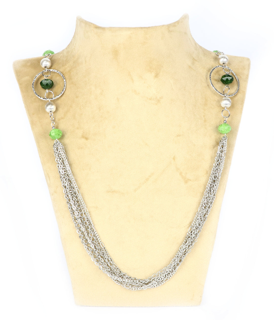 Metal Chain Necklace With Faceted Beads