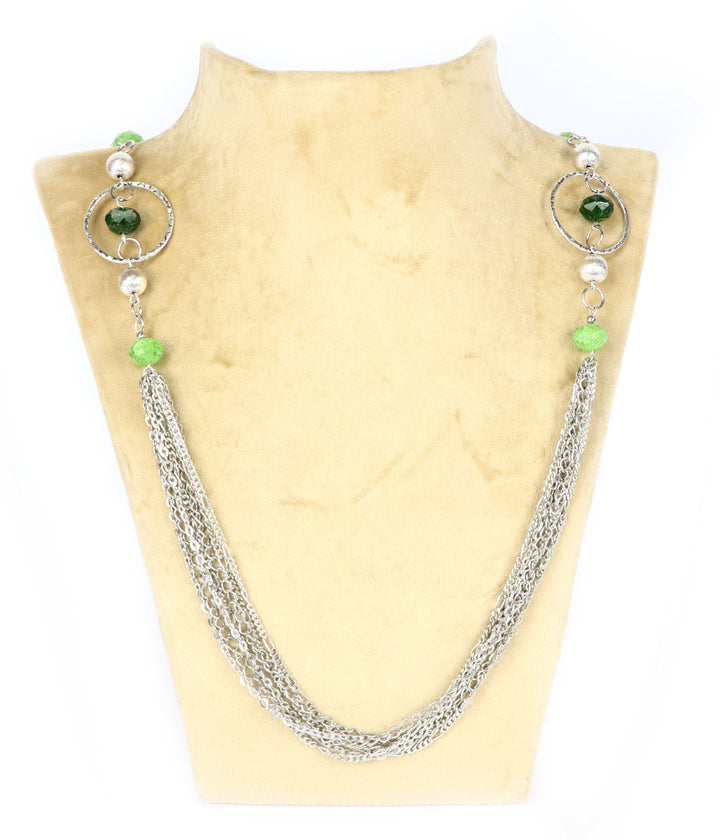 Metal Chain Necklace With Faceted Beads