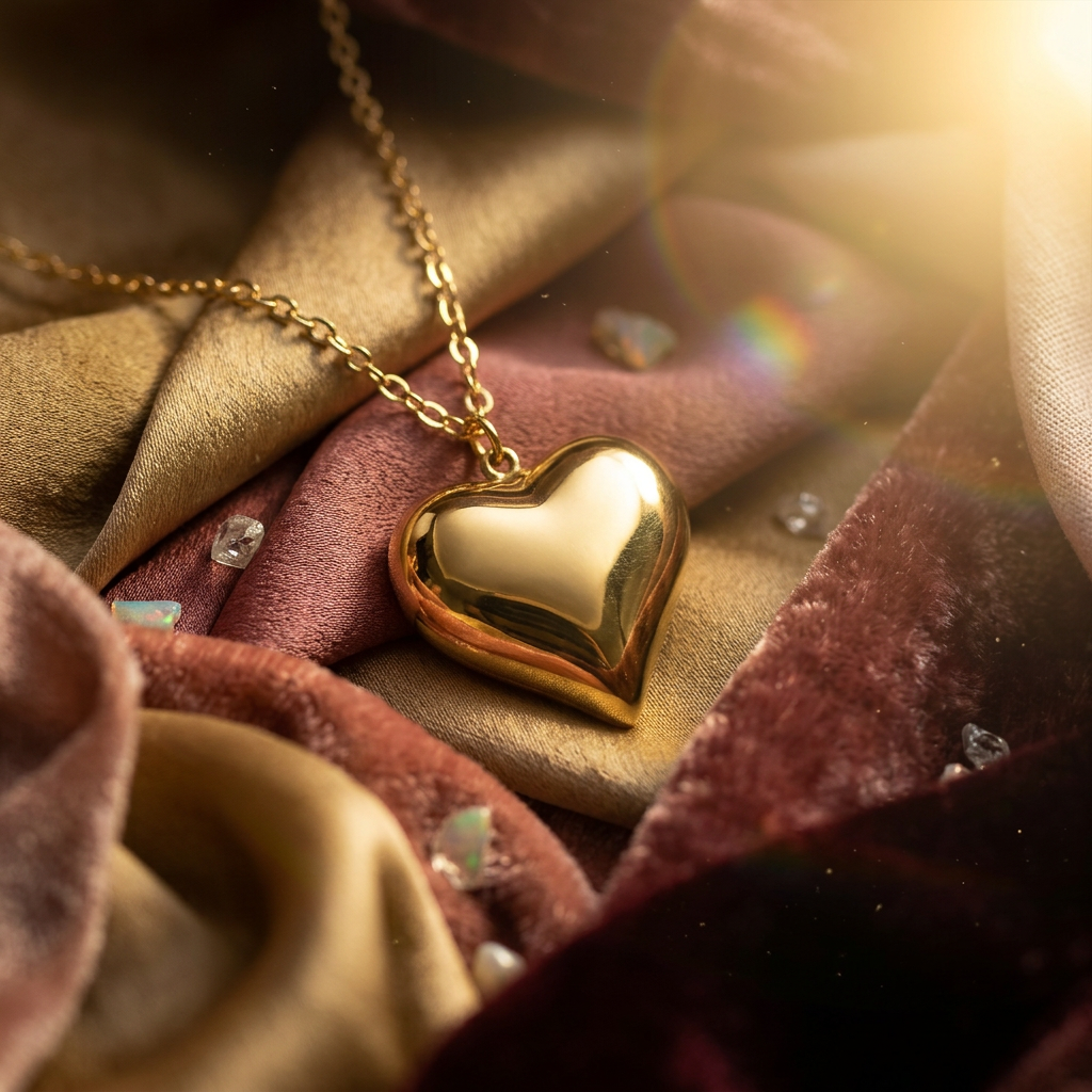 Heart Blossom Chain – Tarnish-Free Minimalist Love Pendant Stainless Steel