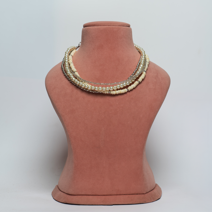 Layered Necklace with Drop Earrings