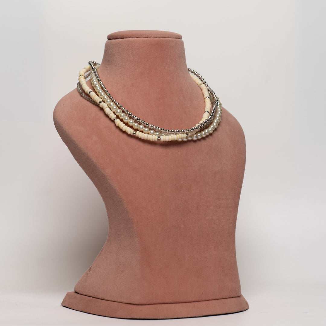 Layered Necklace with Drop Earrings