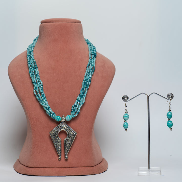 Aqua Beaded Necklace