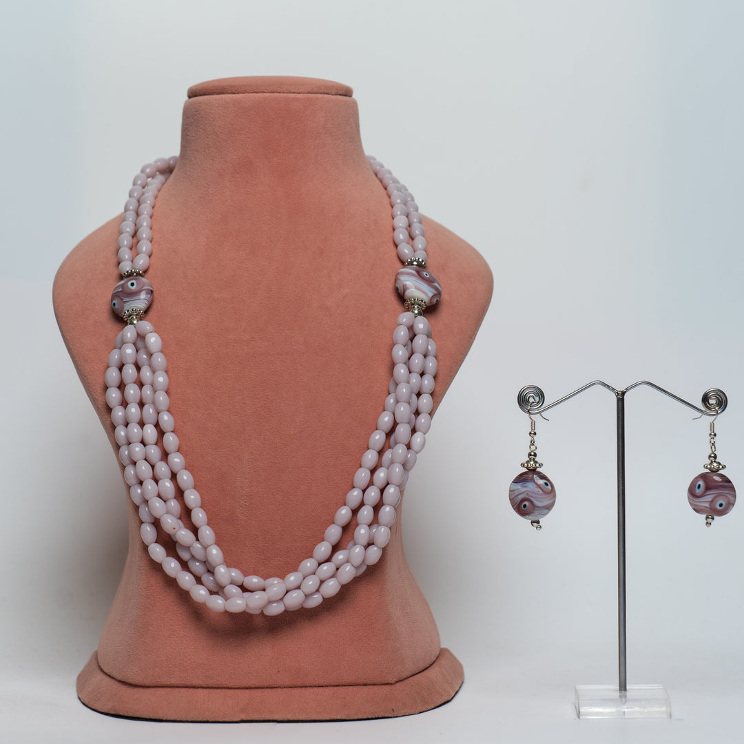 Soft Lilac Serenity Beaded Necklace