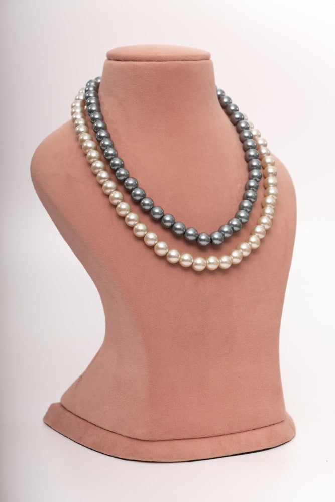 Two-Tone Pearl Necklace Set