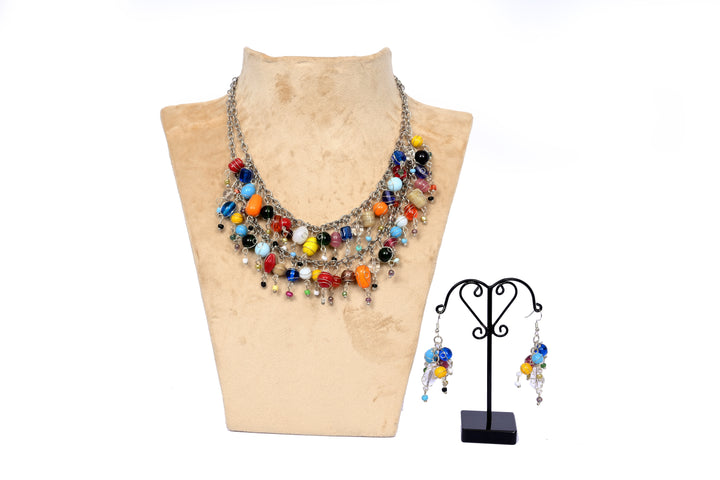 Multi Shape Glass Bead Necklace