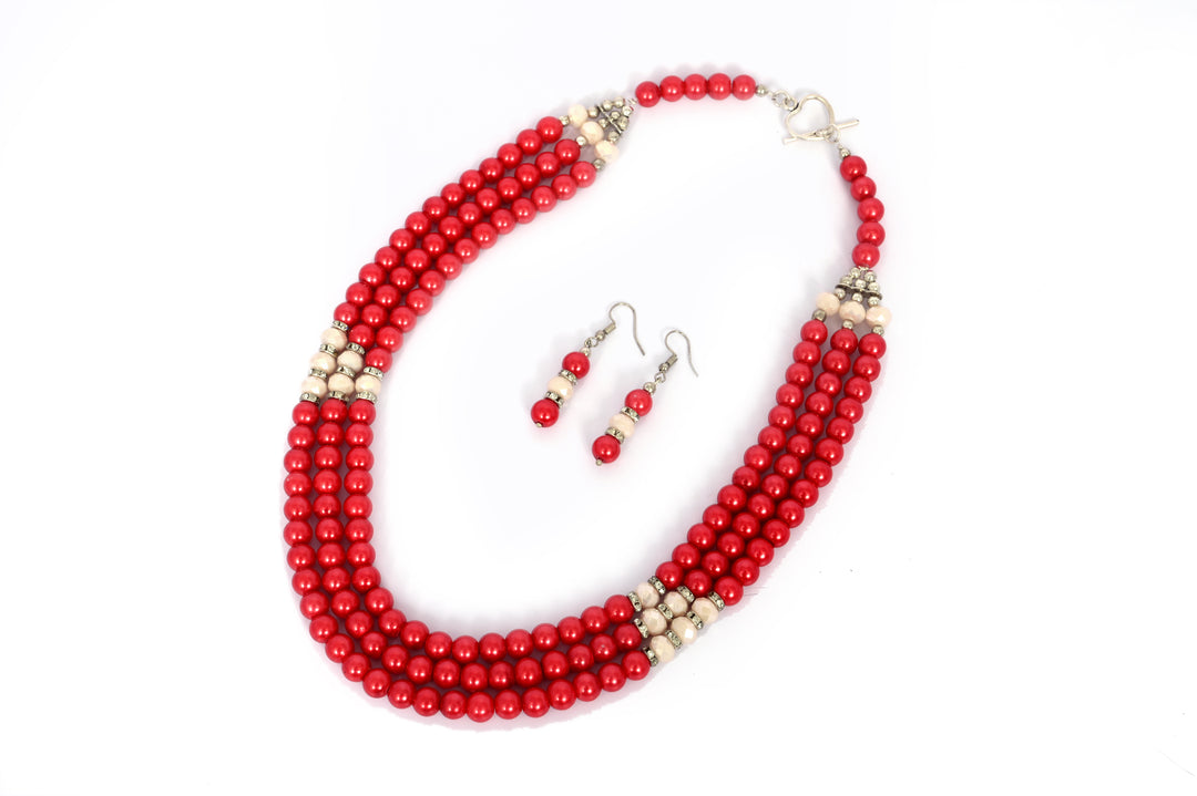 Multi layer Glass Bead Necklace