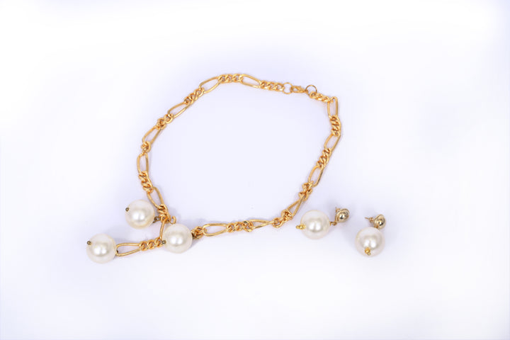 Big Size Plastic Pearl Necklklace with Chain