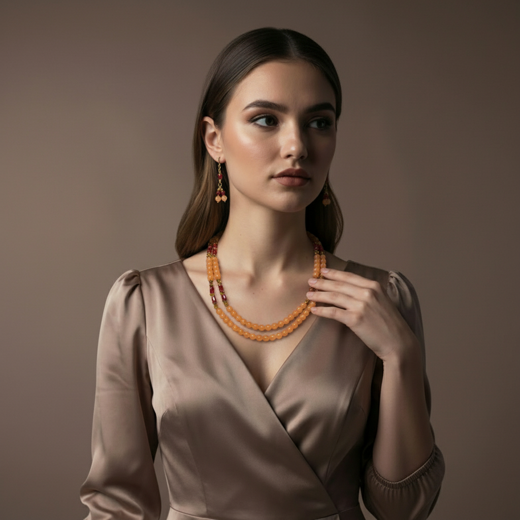 Beaded Necklace & Earring Set