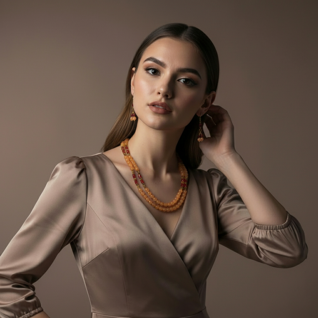 Beaded Necklace & Earring Set