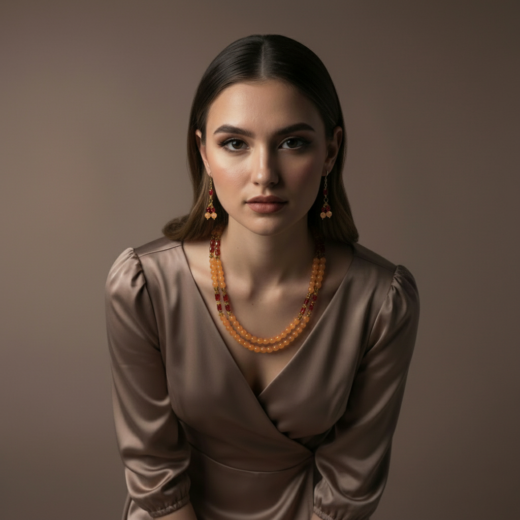 Beaded Necklace & Earring Set