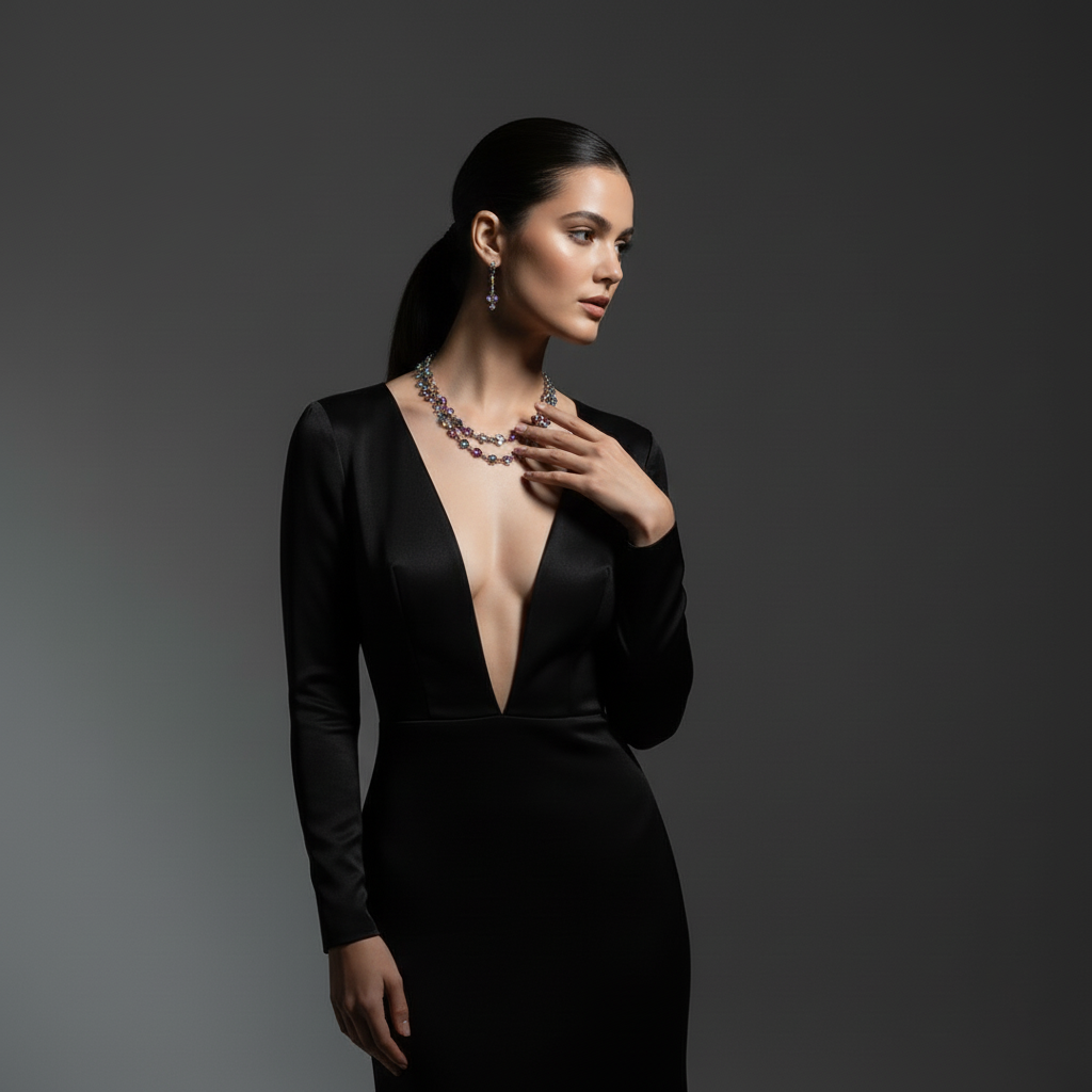 "Iridescent Aurora" Necklace & Earrings Set