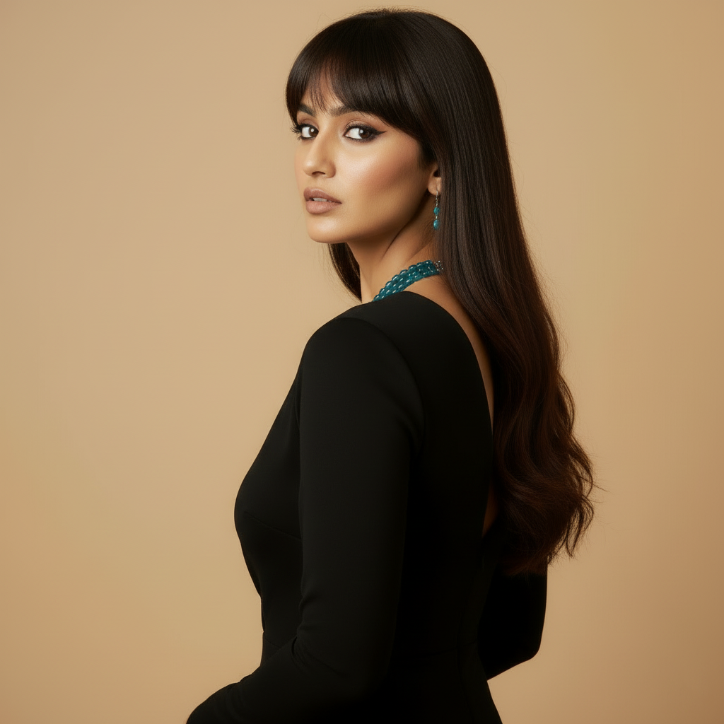 Multi-Strand Teal Faceted Glass Beaded Necklace and Earring Set