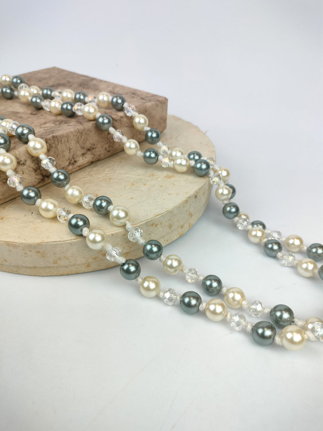 Multi-Tone Pearl and Crystal Necklace