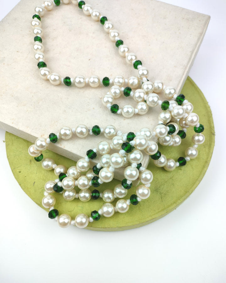 Pearl and Emerald Elegance Necklace