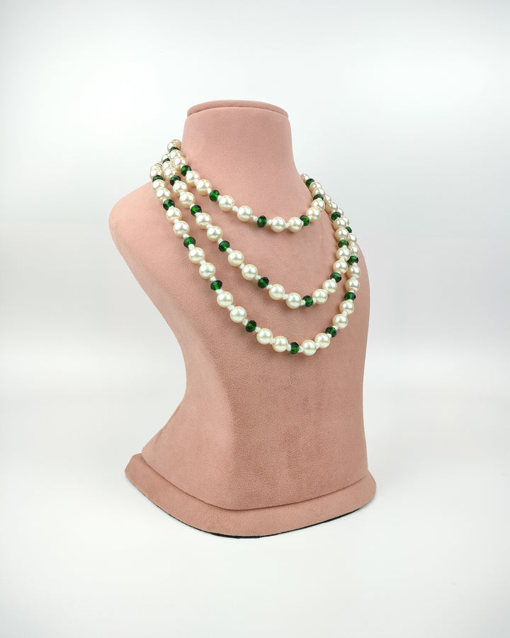 Pearl and Emerald Elegance Necklace