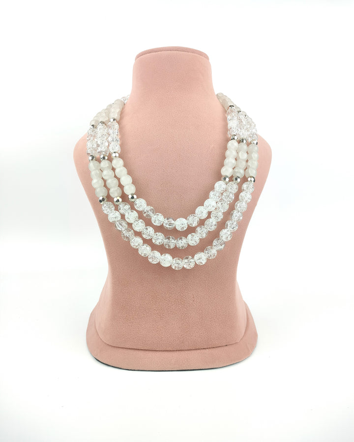 Elegant Glass and crackled beads Necklace Set